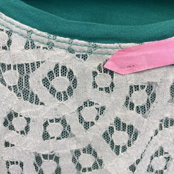 BCBG MAX AZRIA Sleeveless Round Neck Front Lace Detail Blouse Women Small Green - Picture 2 of 10